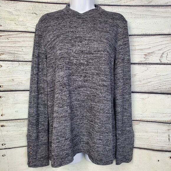 Rafaella Women’s XL Heather Gray Long Sleeve Pullover Soft Stretch Knit Top - Picture 1 of 7